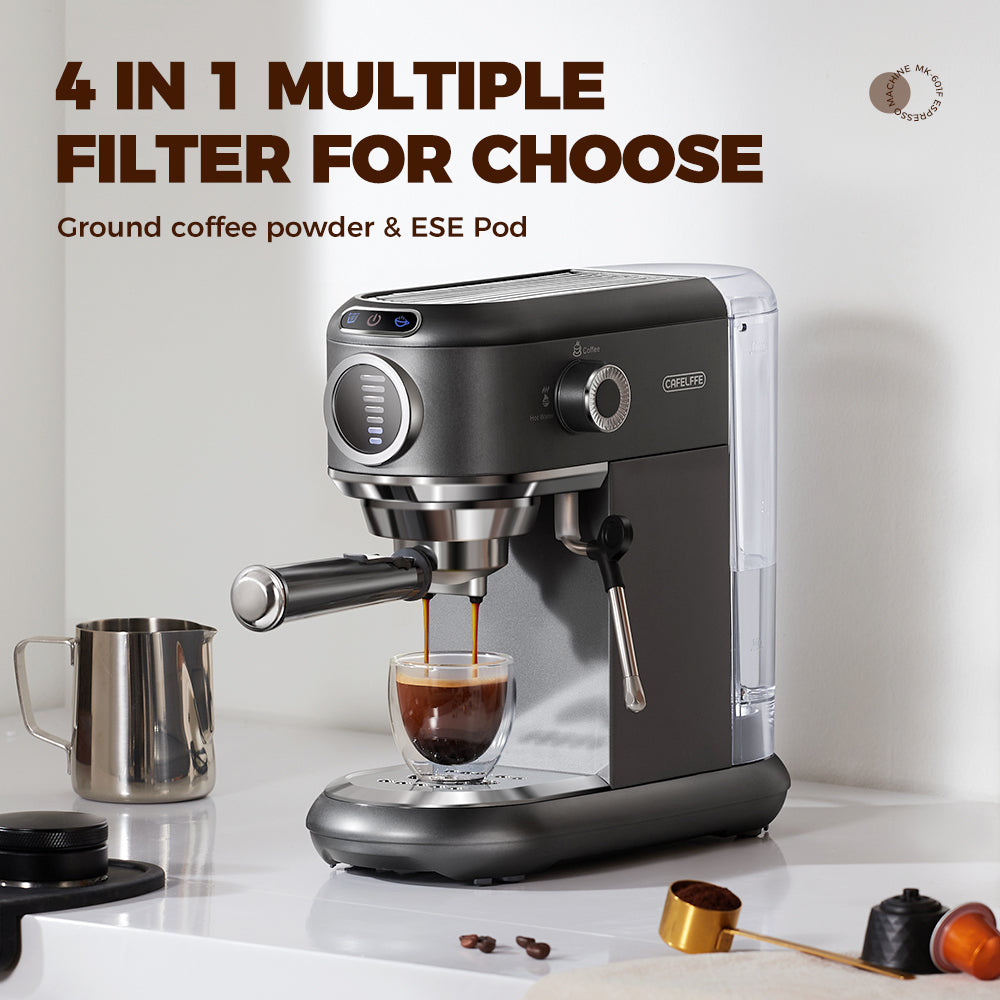 CAFELFFE 4-in-1 Espresso Coffee Machine MK601F Grey, Nepresso/DG Capsules