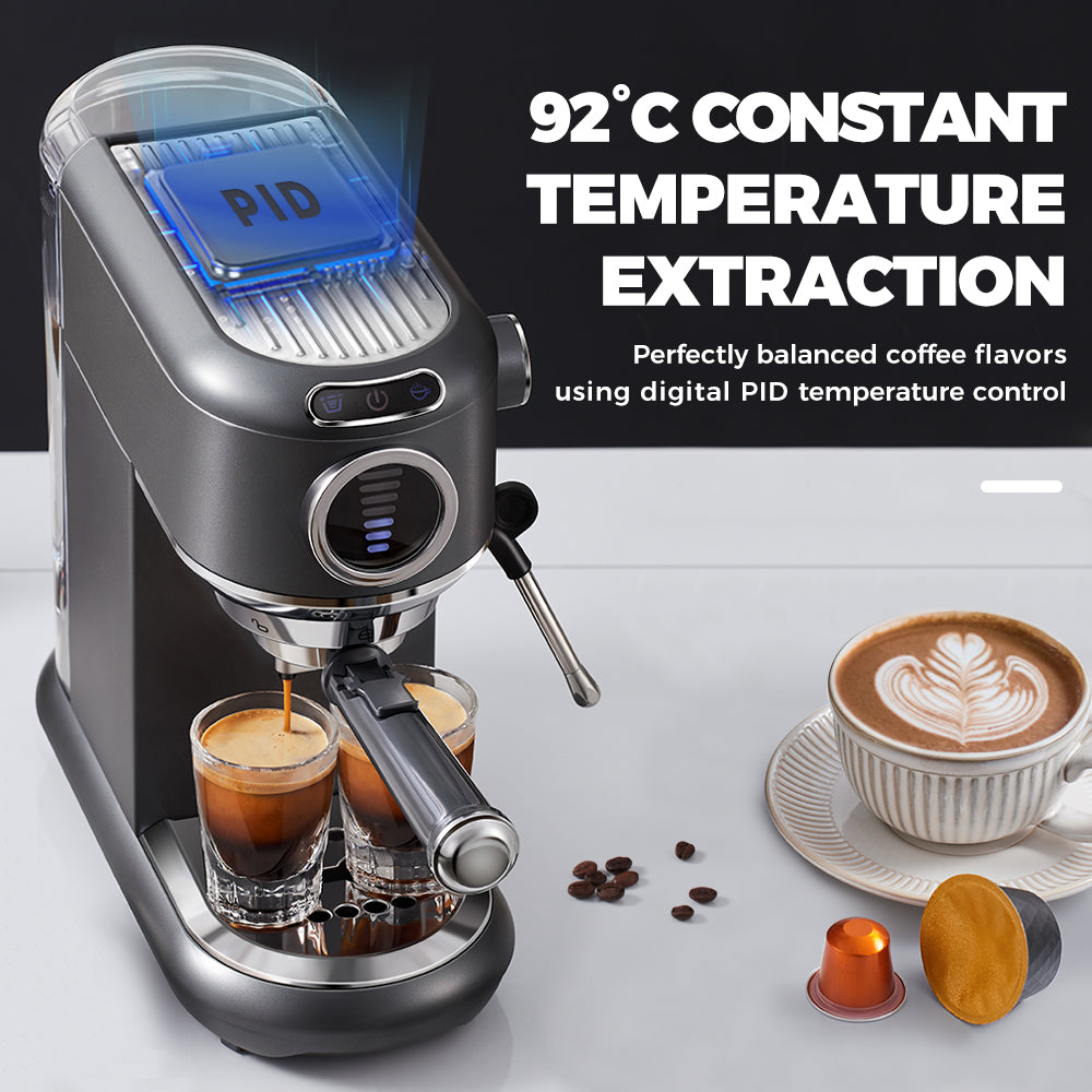 CAFELFFE 4-in-1 Espresso Coffee Machine MK601F Grey, Nepresso/DG Capsules