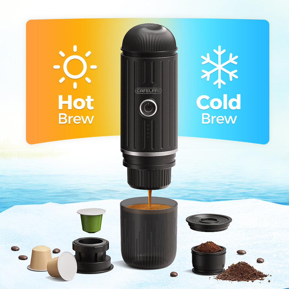 CAFELFFE 2-in-1 Hot/Cold Portable Espresso Coffee Machine MK502 With Bag