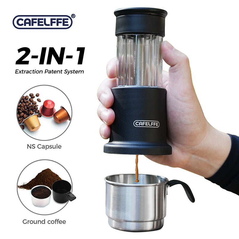 CAFELFFE 2-in-1 Portable Espresso Coffee Machine MK503 Black/White/Green