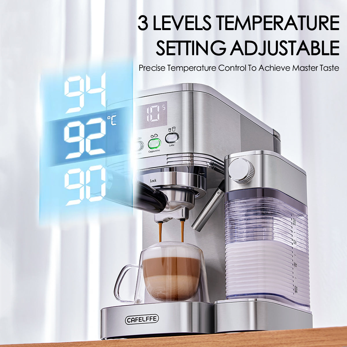 CAFELFFE Automatic Espresso Coffee Machine with Milk Frother MK801